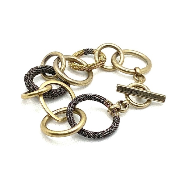 Kenneth Cole Bracelet Textured Circles 7” - Picture 1 of 7